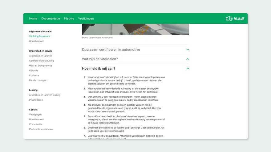 Het intranet MijnJAS van James Autoservices